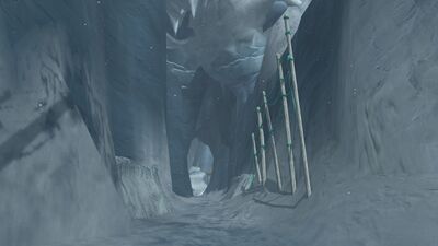 An entrance into the icy cavern