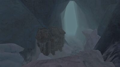 Old Dwarven structures line the route