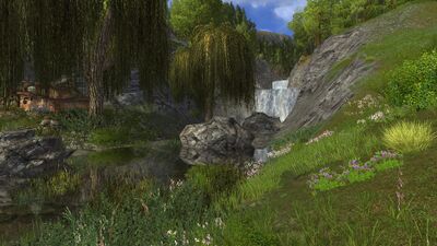 As the forest clears, the Water arrives at the village Nobottle, the central hub of activity in the Yondershire.