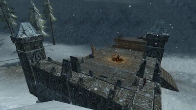 An overhead view of the dwarven gate