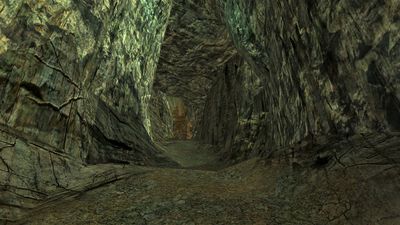 The passage to the hidden vale that the mining outpost lies in