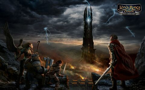 Rise of Isengard splash screen. This screen was shown when booting up the game after the expansion went live.
