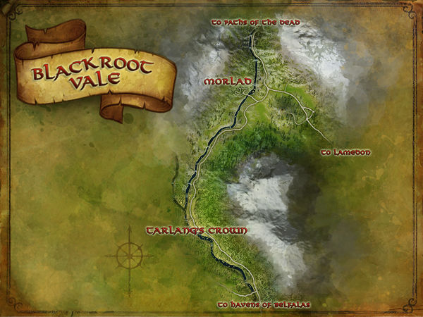 Map of the Blackroot Vale and part of Tarlang's Neck