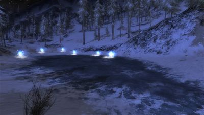 Grims wander over a frozen lake