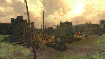 The siege equipment in the orc camp in outer Fornost