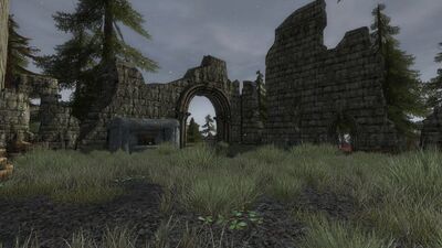 Inside the ruins in Emyn Hoedh