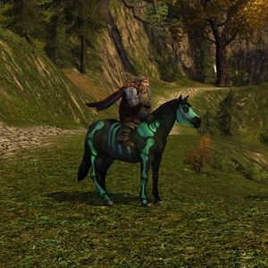 Green Painted Skeleton Pony