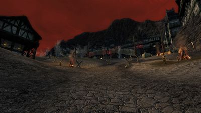 Crude barricades and orc camps