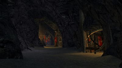 One of the many tall tunnels connecting the larger chambers of Goblin-town