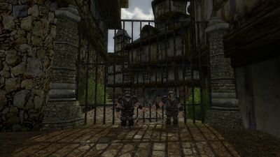 Dwarves guarding a gate in the Stone Quarter