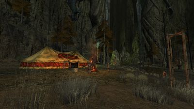 One of several command tents set up by the hillmen