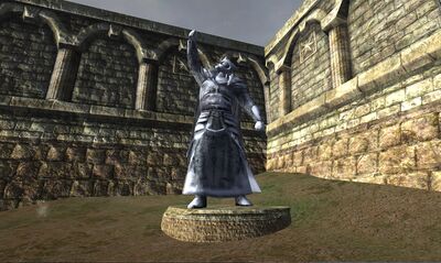 The Dúnedain Statue in the back of Ost Baranor