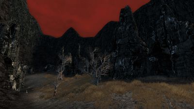 A valley filled with Angmar Coal valued highly by the forces of Angmar