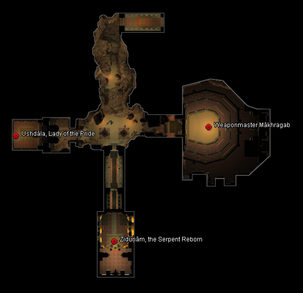 Map, including boss encounters
