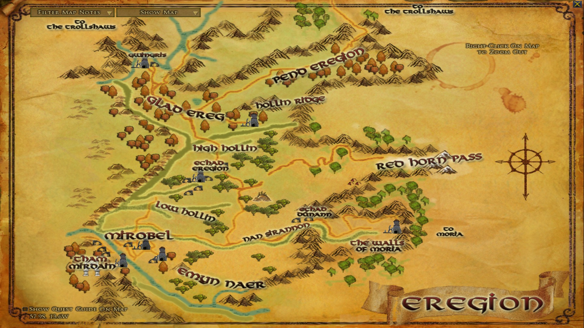 LOTRO Eregion Map