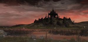 Mordor Sentries stand atop platforms in Ondoher's Folly.