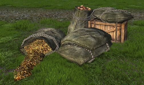 Assorted Sacks of Potatoes and Grains