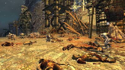 Náin Orcsfoe faced Bolg at the gates of Moria, and Bolg fled inside.