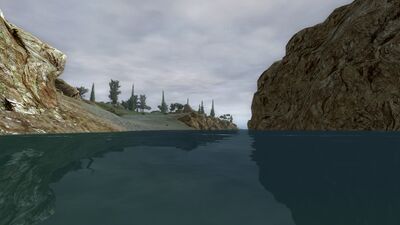 The sandy shores of Dor-en-Ernil begin to line the eastern banks of the Ernilos as it continues its flow southwards.