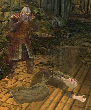 Frumgar grieving the loss of his wife