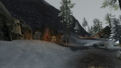 Trolls by a bonfire