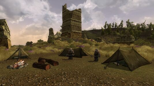 A dourhand camp within the ruins