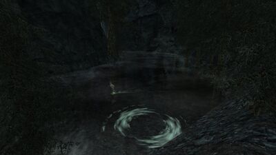 While cascading down the dark canyons of Rath Dúath, evil darkwater spirits thrive on its surface.