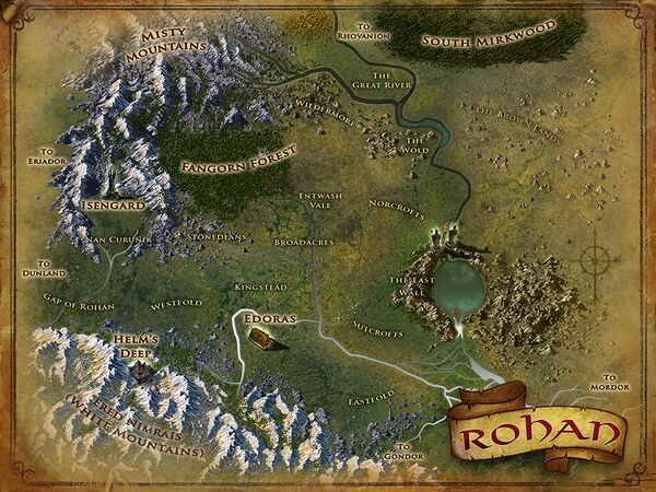 rohan lord of the rings map