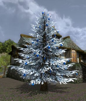 Silver Decorated Outdoor Yule-tree
