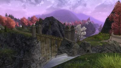 Here, the Lhûn's only crossing stands astride the river, an important bridge that connects all the western realms to the rest of Eriador.