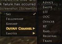 The Chat Bubble default output channel list