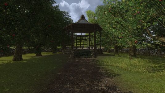 Quaint gazebo at Pierson's Farm