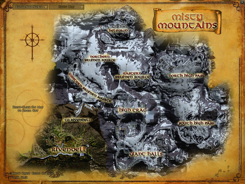 Topographic Map of the Misty Mountains