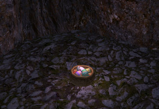 A basket of Easter eggs in Járnfast