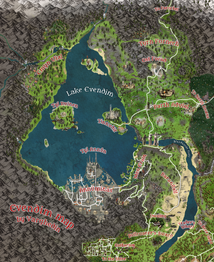 Annotated map of Evendim