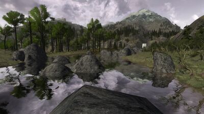 Boulders in the stream by the Annúndir border