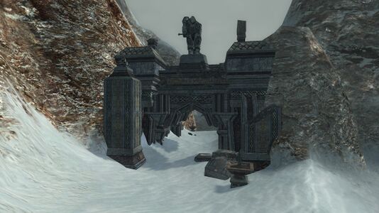 A dwarven arch within the pass