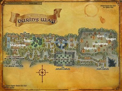 Durin's Way Named Creatures map