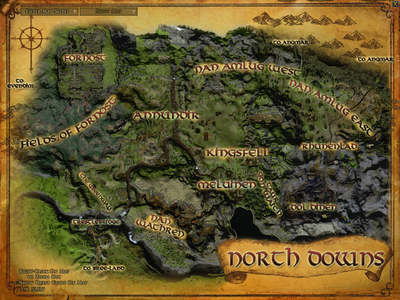 Topographic map of The North Downs