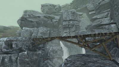 The makeshift bridge to Sarch Vorn