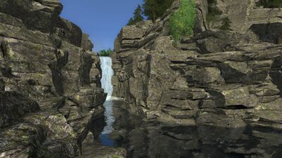The lake runs down the first of four waterfalls along the river's course by Pahor Boha.