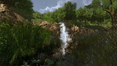 Waterfall by the lumber camp