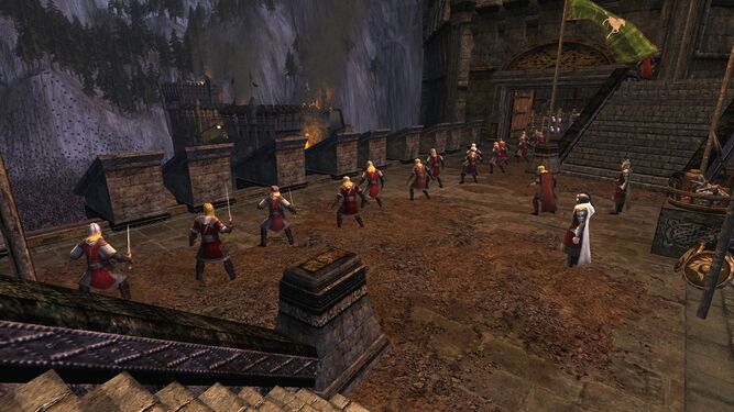 Aragorn overseeing the wall's defense