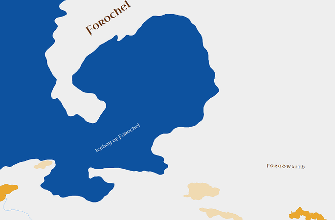 A full map of the Ice Bay of Forochel, far larger than what's seen from the region of Forochel