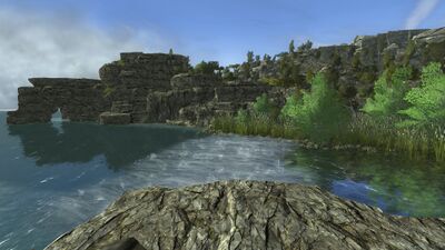 The Hathollant ends its flow in the Bay of Belfalas, at the edge of Anfalas and Andrast beyond.