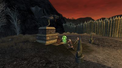 Tath attempting to trap a fell-spirit in a watching-stone