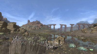 Where there once was a huge lake, there is now a much narrower stretch of shallow waterways and stagnant pools.