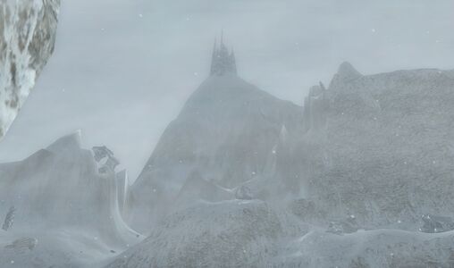 The ruins of Durin's Tower atop Zirakzigil, where the stair terminates