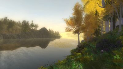 Though the river appears peaceful as it passes by Gelirdor, crossing is dangerous due to the presence of orcish archers lurking in the eaves of Mirkwood.