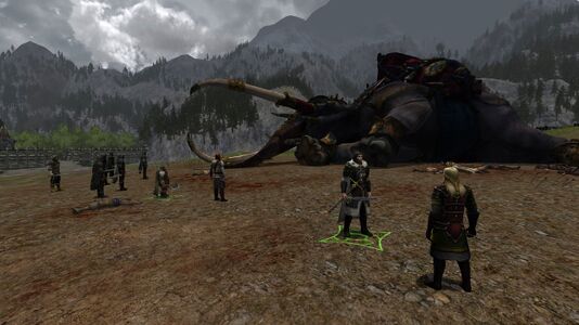 Aragorn and his allies stand triumphant